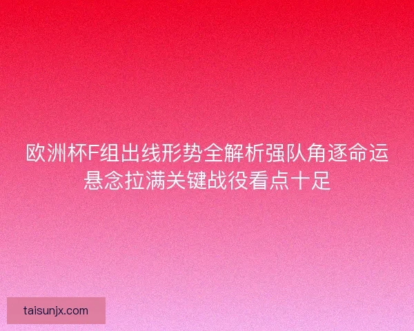 欧洲杯F组出线形势全解析强队角逐命运悬念拉满关键战役看点十足